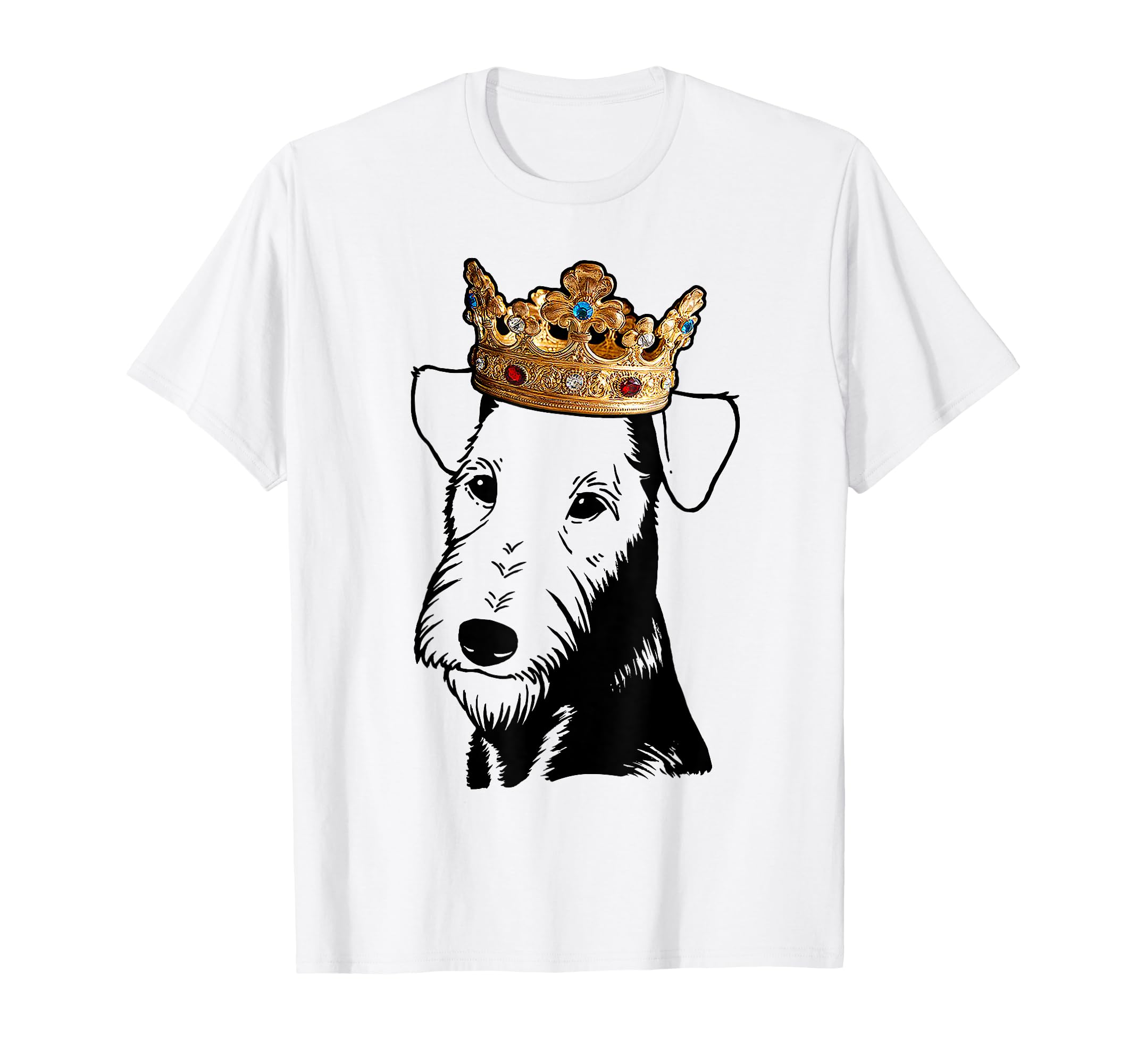 Airedale Terrier Dog Wearing Crown T-Shirt