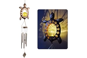 JOBOSI Sea Turtle Wind Chimes, Solar Wind Chime Outdoor, Gifts for Mom, Gifts for Women, Gifts for Grandma, Garden Courtyard Lawn Decoration, Thanksgiving Gifts, Decor Gifts for Christmas and New Year