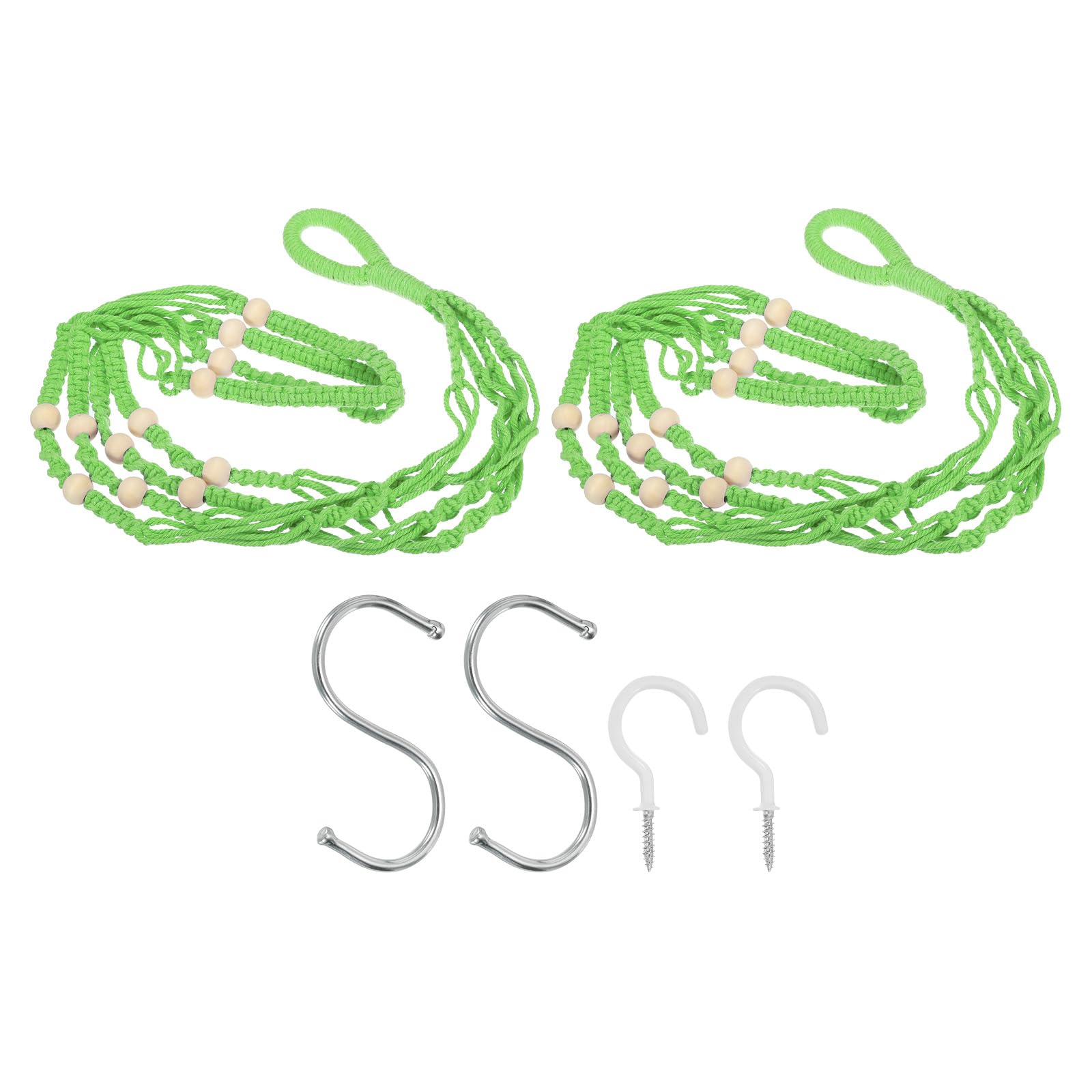 PATIKIL Macrame Plant Hanger Indoor 35", 2 Pcs Long Hanging Plant Holders with Pot for Indoor Home Decor Indoor, Green