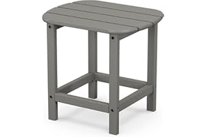 POLYWOOD SBT18GY South Beach 18" Outdoor Side Table, Slate Grey