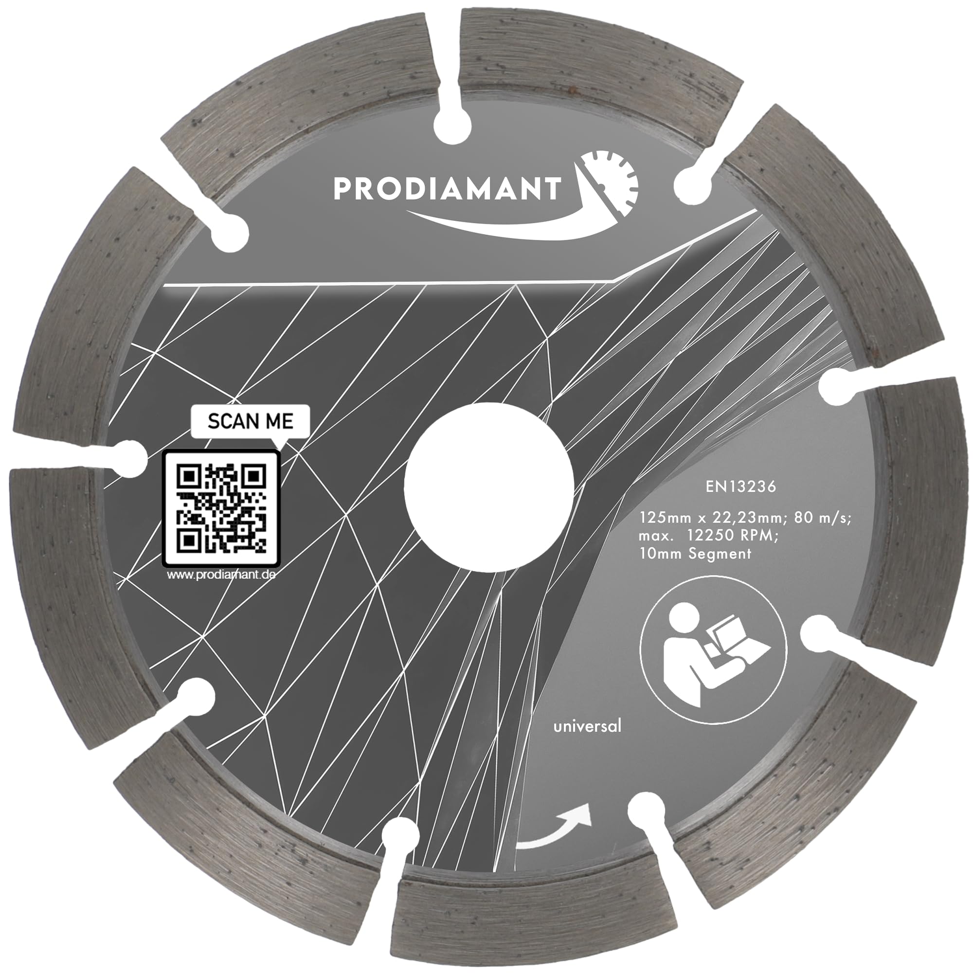PRODIAMANT Diamond Cutting Disc 5inch (125mm) x 22.2 mm 10 mm Professional Segment Concrete Stone Brick Universal 125 mm