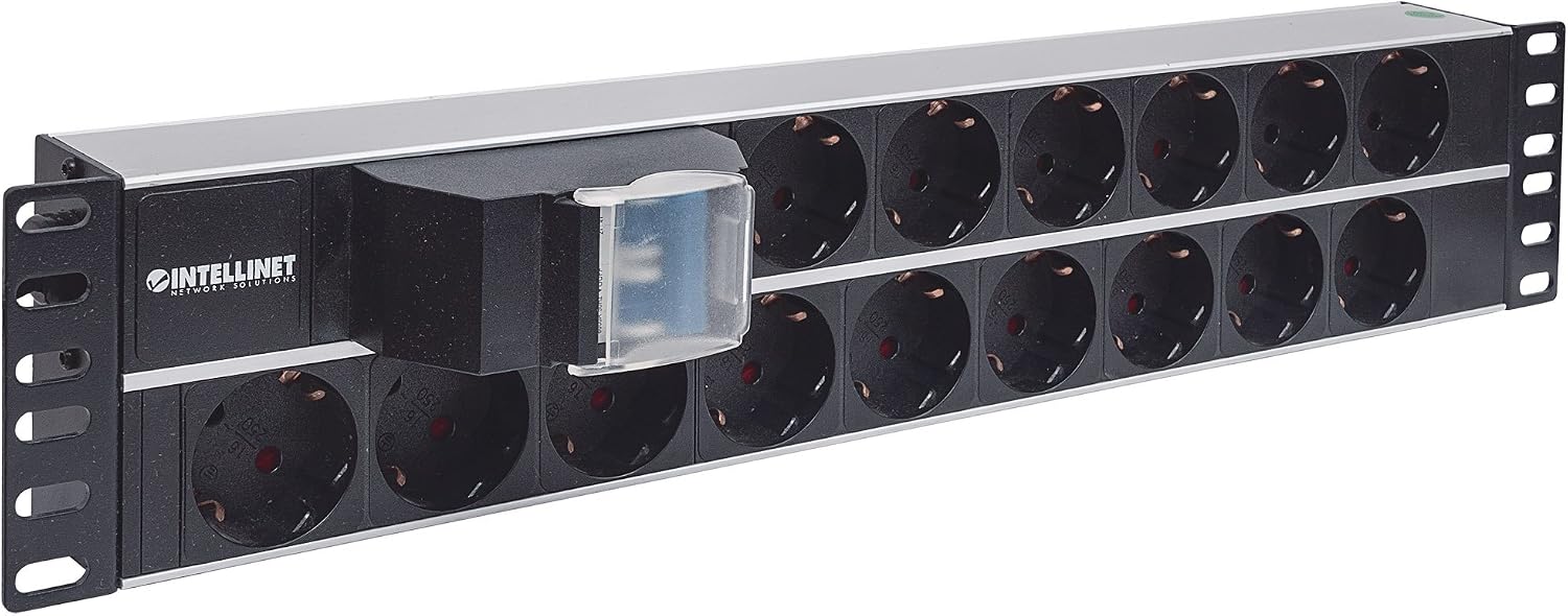 Intellinet 714051 19" 2U Rackmount 15-Output Power Distribution Unit (PDU), With Double Air Switch, 3 m (10 ft.) Power Cord - Image 3