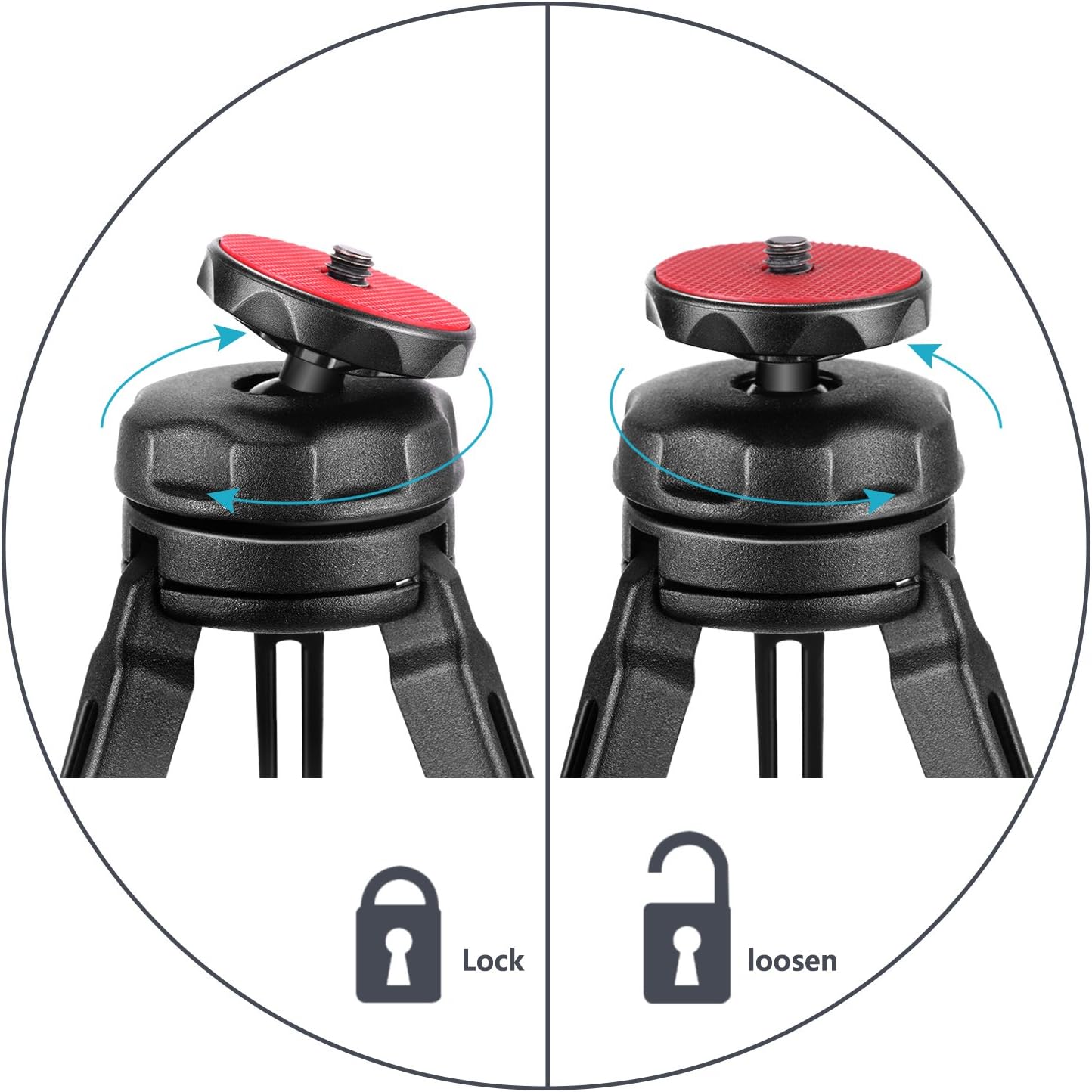 Neewer Mini Tabletop Tripod Stabilizer Grip, Lightweight Portable Aluminum Alloy Stand with Swivel Ball Head for DSLR Cameras, Smartphones, Video Camcorders up to 6.6 pounds/3 kilograms (Black) : Camera & Photo