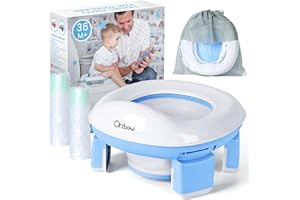 Orzbow Portable Potty Training Toilet Seat, Travel Potty for Toddler Boys Girls with Splash Guard, Potty Training Essentials,