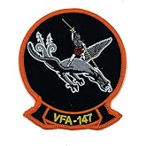 VFA-147 Argonauts Throwback Squadron Patch, Hook and Loop, 4 inch