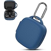 Clangpeony Silicone Case for Raycon Essential Open Earbuds [Dark Blue], with Carabiner All-Round Protection Scratch-Resistant Washable Soft Skin Wireless Open Ear Headphones Ultra-Lightweight Cover