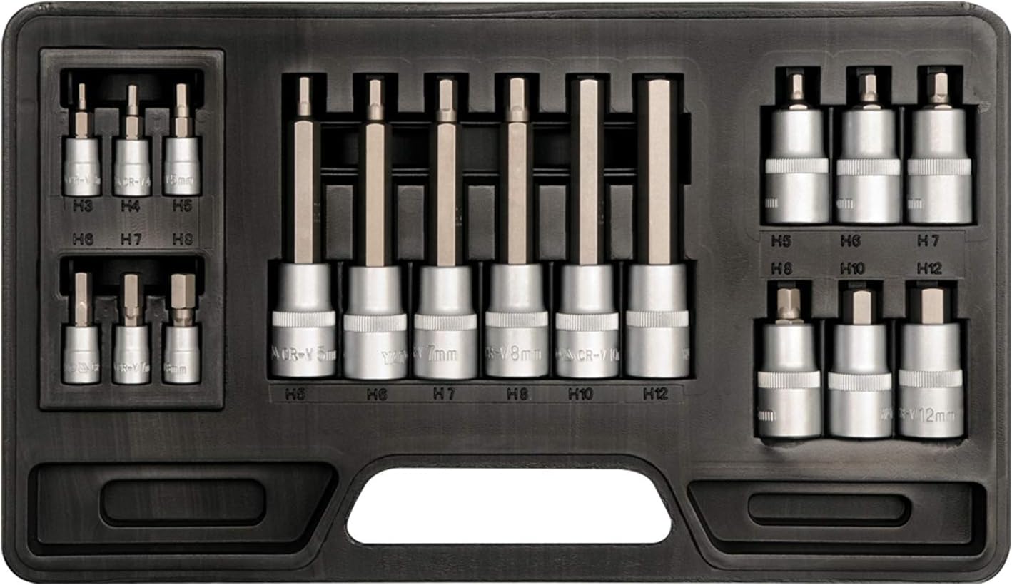 Yato yt-7752 - Little Tube Set, 18pcs: 3 - 12 mm Hexagonal, Variety pack
