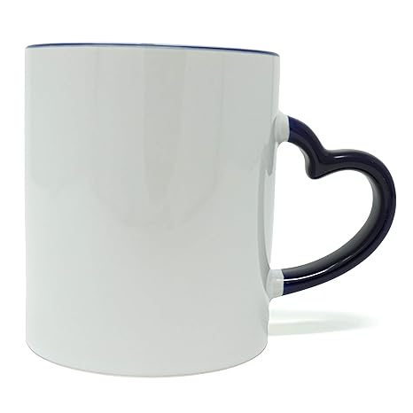 Amazon.com: Taza de cerámica blanca con un bonito asa en ...