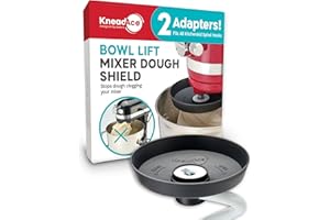 KneadAce Spiral Dough Hook Shield For kitchenaid Mixer-Prevents Dough from Clogging Your Bowl Lift Mixer- Compatible With KitchenAid Dough Hook. (With 2 Adapters-Fits All KA Spiral Hooks)