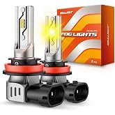 SEALIGHT H11/H8/H16 Yellow LED Fog Bulbs, 12000LM 3000K-2 Pack, for SUV | Plug and Play, 1:1 OEM Size, IP68 Waterproof, Amber Light for Rain Fog, Fits H11/H8/H16, for Cars Trucks SUVs, 2 Pack