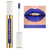 MAKI YIKA Blue Lipstick for Women Metallic