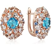 Richapex 18K Gold Hoop Earrings for Women, Cubic Zirconia Earrings Hypoallergenic Stud, Thick Open Huggie Earring Gifts for Her