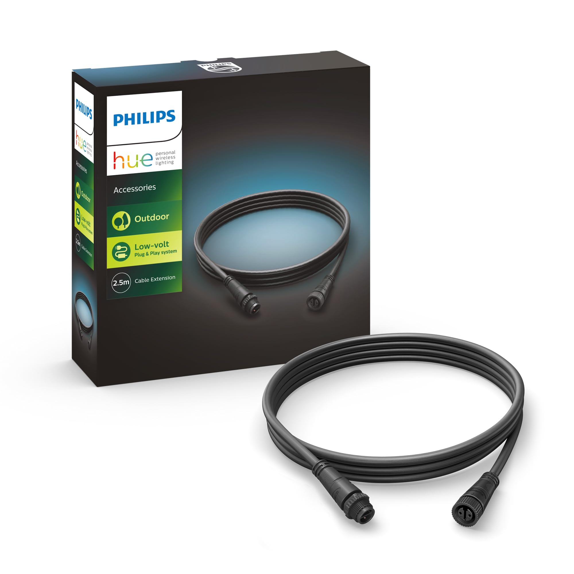 Philips Hue Outdoor Extension Cable [2.5 Metre Black]