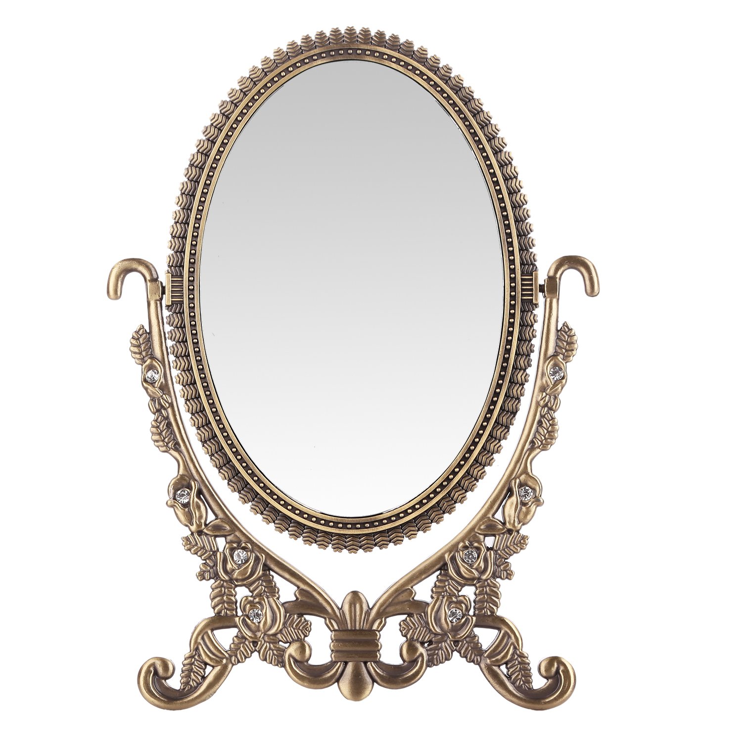 LEJU Makeup Vanity Mirror Decorative Mirrors Framed Mirror Vintage Rose