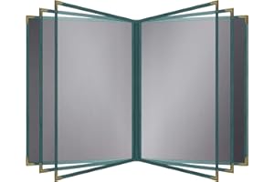 Goodsmart Pajco Style Restaurant Menu Covers – Pack of 10, Side-Loading Menu Holders, Single Stitched Edge, Clear Vinyl Menu Sleeves, Leatherette Trim, Gold Corners, Green, 10 View (8.5" x 11")