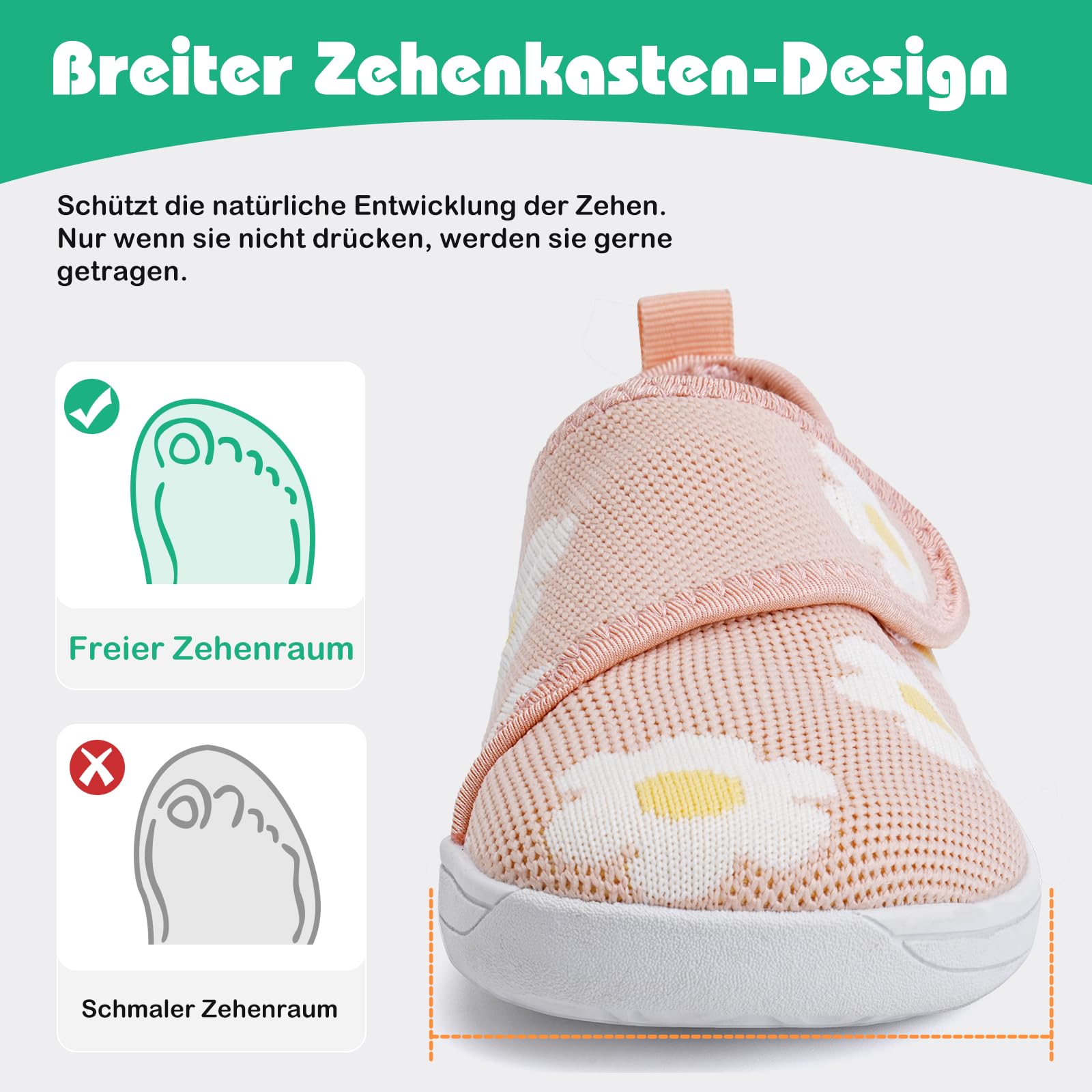 IceUnicorn Baby Barfußschuhe Lauflernschuhe Breite Kleinkind Jungen Mädchen Hausschuhe Kinder Barfussschuhe Sneaker Babyschuhe Anti Rutsch(Pink, 26EU Weit) 3