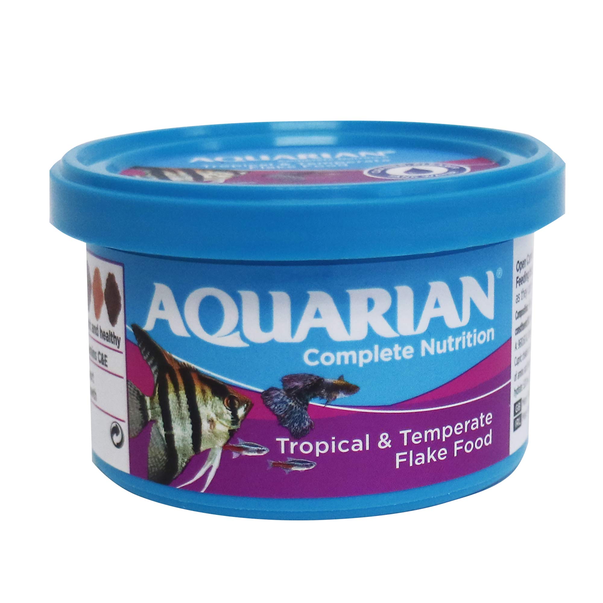 AQUARIAN Complete Nutrition, Aquarium Tropical Fish Food Flakes, 13g Container
