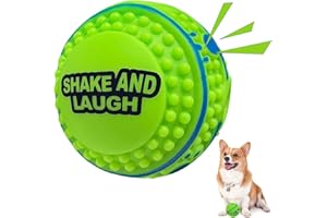 SHAKE AND LAUGH Spiky Interactive Dog Toys Ball, Shaking with Gibbering Sound, for Training, Teeth Cleaning & Herding, Straight, XS, 2.75 in (7 cm)