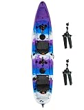 Brooklyn 13.5 Tandem Pedal Kayak by BKC - 2 Person Fishing Kayak with Dual Pedal Drive, 680 lb Capacity, Stable Sit-On-Top Hull, Rudder Steering, Gear Storage (Royal Tide)