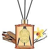 M&SENSE 8.4 oz Large Reed Diffuser for Home | Vanilla Sandalwood Scent Home Oil Diffuser with Sticks | Bedroom Bathroom Living Room Decor