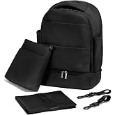 Away Double Diaper Backpack, Water-Repellent Diaper Bag Backpack | Changing Pad, Trolley Sleeve, Stroller Straps &amp; Interior and Exterior Pockets, Water-Repellent Travel Backpack, Jet Black