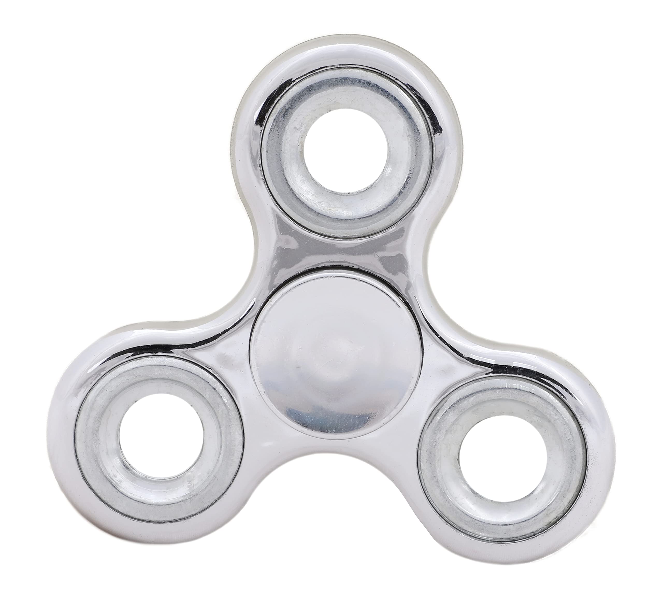 Toyland® Fidget Hand Spinner - Stress and Anxiety Relief - Assorted Colours (Silver & Silver Rings)