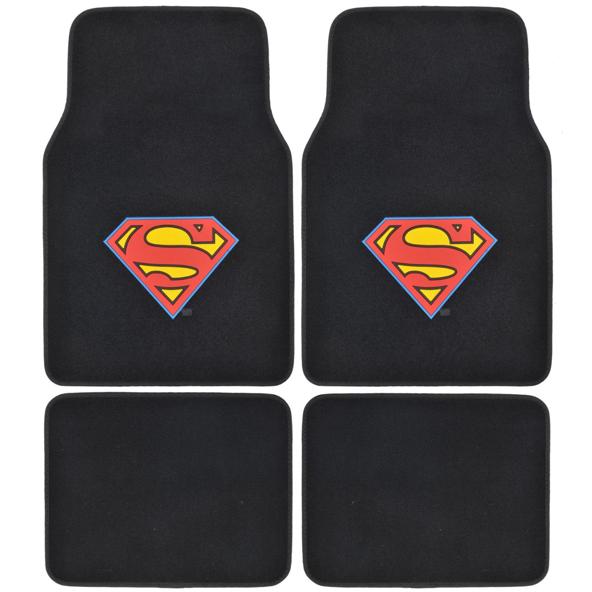 Bdk Superman Car Floor Mats 4 Piece Officially Licensed Products Premium Carpet Mat
