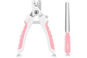 OneCut 6" Dog Nail Clippers for Small, Medium and Large Breed Professional Pet Nail Trimmers -Suitable for Cats, Rabbits and Guinea Pigs with Safety Guard to Avoid Over Cutting (Pink)