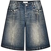 QJK Jean Shorts Streetwear Y2K Baggy Oversized Baggy Jean Vintage Jorts