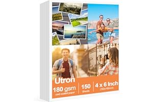 UTRON 150 Sheets glossy photo paper, 4 x 6 Inch, photo paper for printer, photo printer paper, by Better Office Products