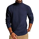PJ PAUL JONES Mens Turtleneck Sweaters Long Sleeve Mock Neck Knit Sweaters Ribbed Slim Pullover Sweater