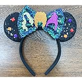 CLGIFT Princess Minnie Ears,Pick your color, Flower Minnie Ears, Floral minnie ears, Purple Sparkle Mouse Ears (Hocus Pocus)