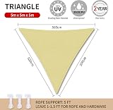 RICHIE Sun Shade Sail Triangle 5x5x5m Waterproof 98% UV Block with Rope view 3
