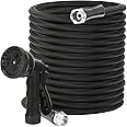 Garden Hose, Flantor Water Hose 25 Feet Non-Expandable Water Hose, Lightweight and Durable Garden Hose with 8-Pattern Spray Nozzle, Leak-Proof & Kink-Free Hose