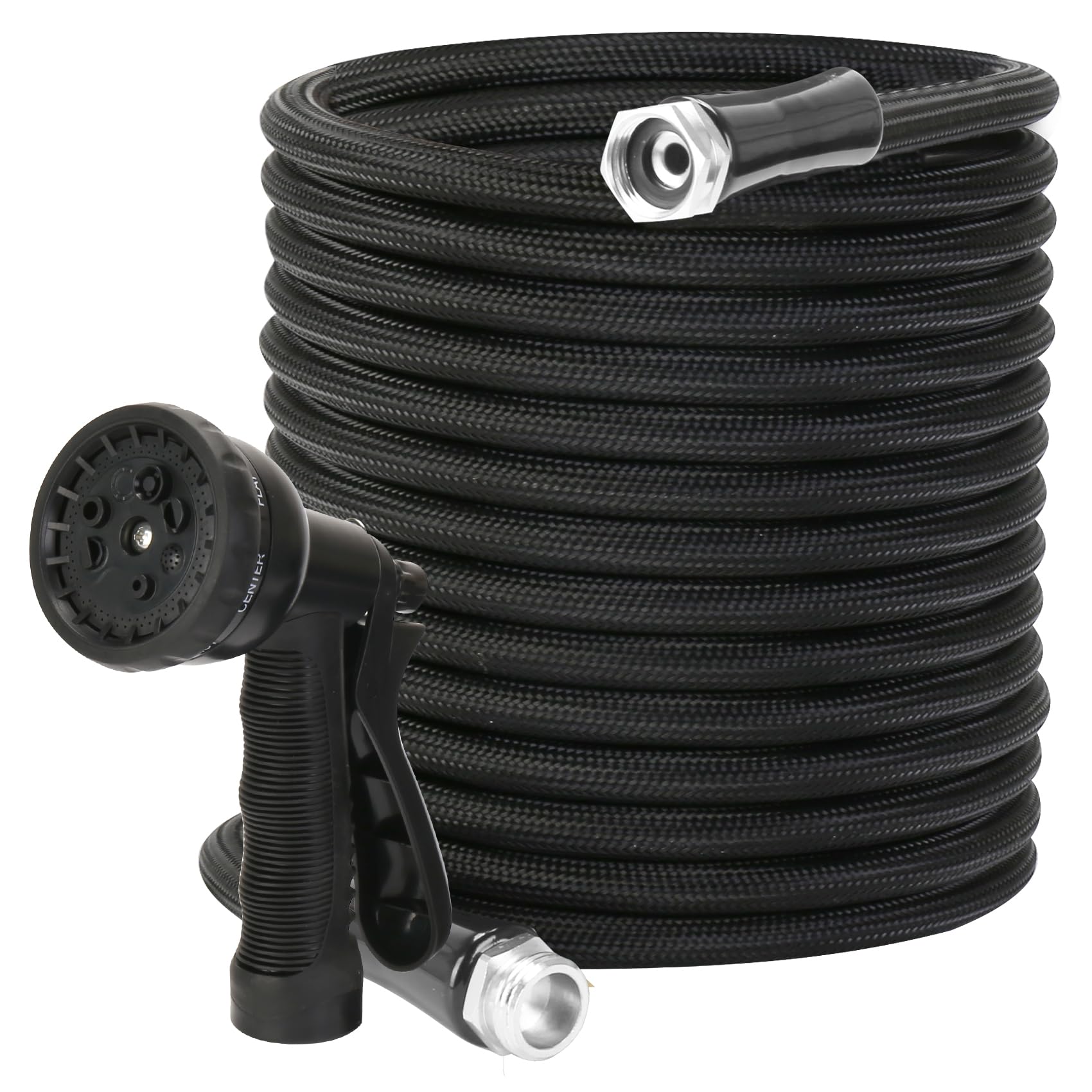 Photo 1 of Garden Hose, Flantor Water Hose 25 Feet Non-Expandable Water Hose, Lightweight and Durable Garden Hose with 8-Pattern Spray Nozzle, Leak-Proof & Kink-Free Hose