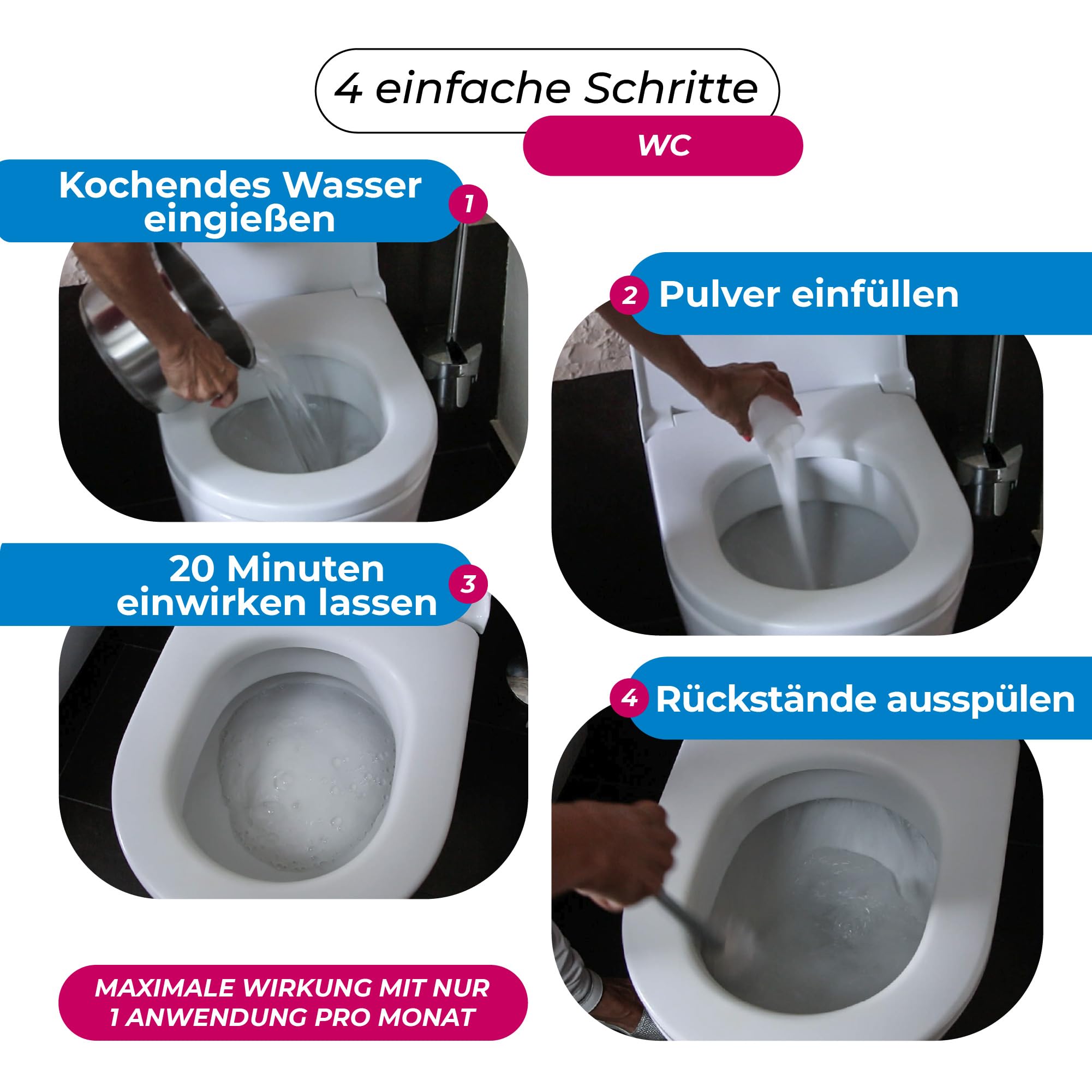 Cali-mex WC-Schaum und Abflussreiniger. Kalkentferner Urinsteinlöser - Reiniger f. Bidets, Urinale, Toiletten. 2kg 7