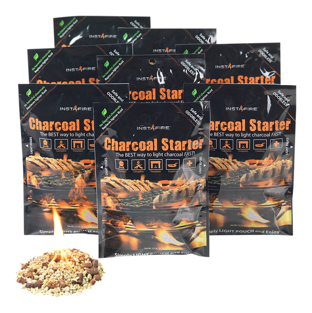 InstaFire Charcoal Briquette Fire Starter Pouches for Grills, Smokers, More - Chemical Free, Awarded 2011 Innovative Product Of The Year