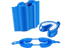 100 Pcs (50 Pairs) Disposable Dental Fluoride Trays by Vastmed | Dual Arch Fluorinated Foam Tray for Gel Foam - Blue