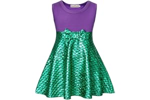HenzWorld Little Girls Mermaid Princess Dress Toddler Halloween Costume Dress up Pretend Play Christmas Birthday Mermaid Gift