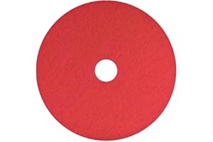 Americo Red Buffer Floor Pad, for Light Cleaning and Buffing, 14" Diameter, 3.25" Center Hole, 5 Pads/Case, Made of 100% Recycled Content, USA Made