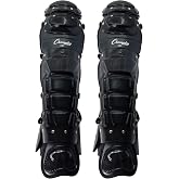 Champion Sports Professional Adustable Baseball Umpire Leg Guards - Adjustable From 15"-18" - Removable Liner Leg Guards - Adult Black