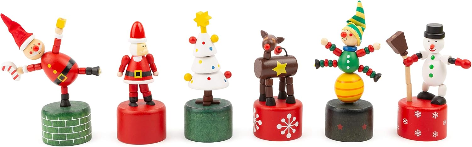 Small Foot 11463 Dancing Christmas Figurines Display Made of Wood, Set of 12, The Figurines Dance Crazily when they Are Pressed - Image 3