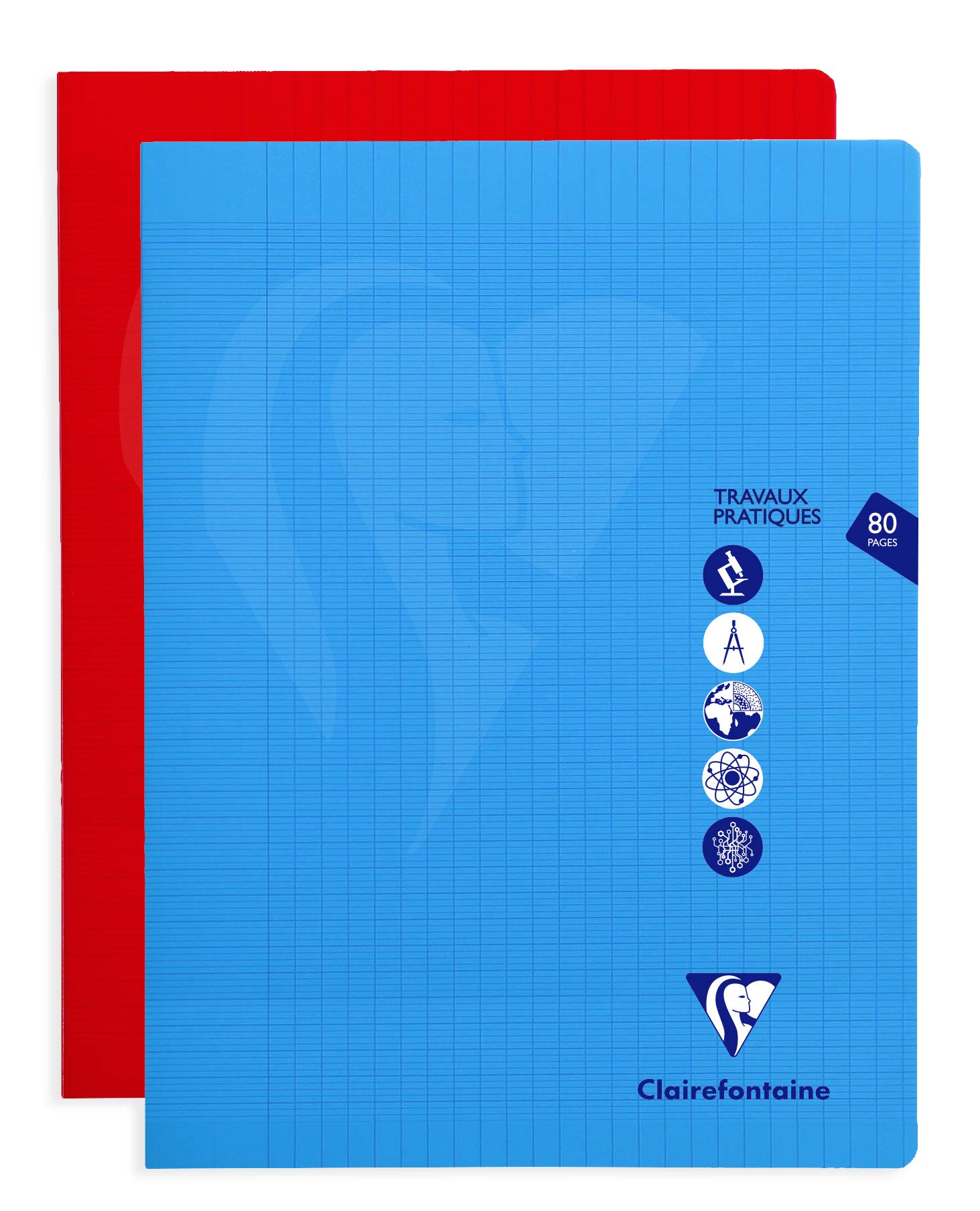 Clairefontaine 303327C A Mimesys Laboratory Workbook - 24x32 cm - 80 Seyes Ruled 90 g and Plain White 125 g Pages - Transparent Polypro Cover - Random Colour