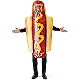 Spooktacular Creations Couple HotDog Costume Adult Digital Printing Food Costume Outfit for Halloween Dress Up Party