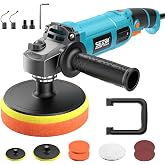 SEESII Car Buffer Polisher 1600W 7 Inch/6 Inch Rotary Buffer Polisher Waxer | 7 Variable Speed 1000-3600 RPM Buffing Polishing Machine with Detachable Handles for DIY Detailers, Auto Detailing Hobbyists