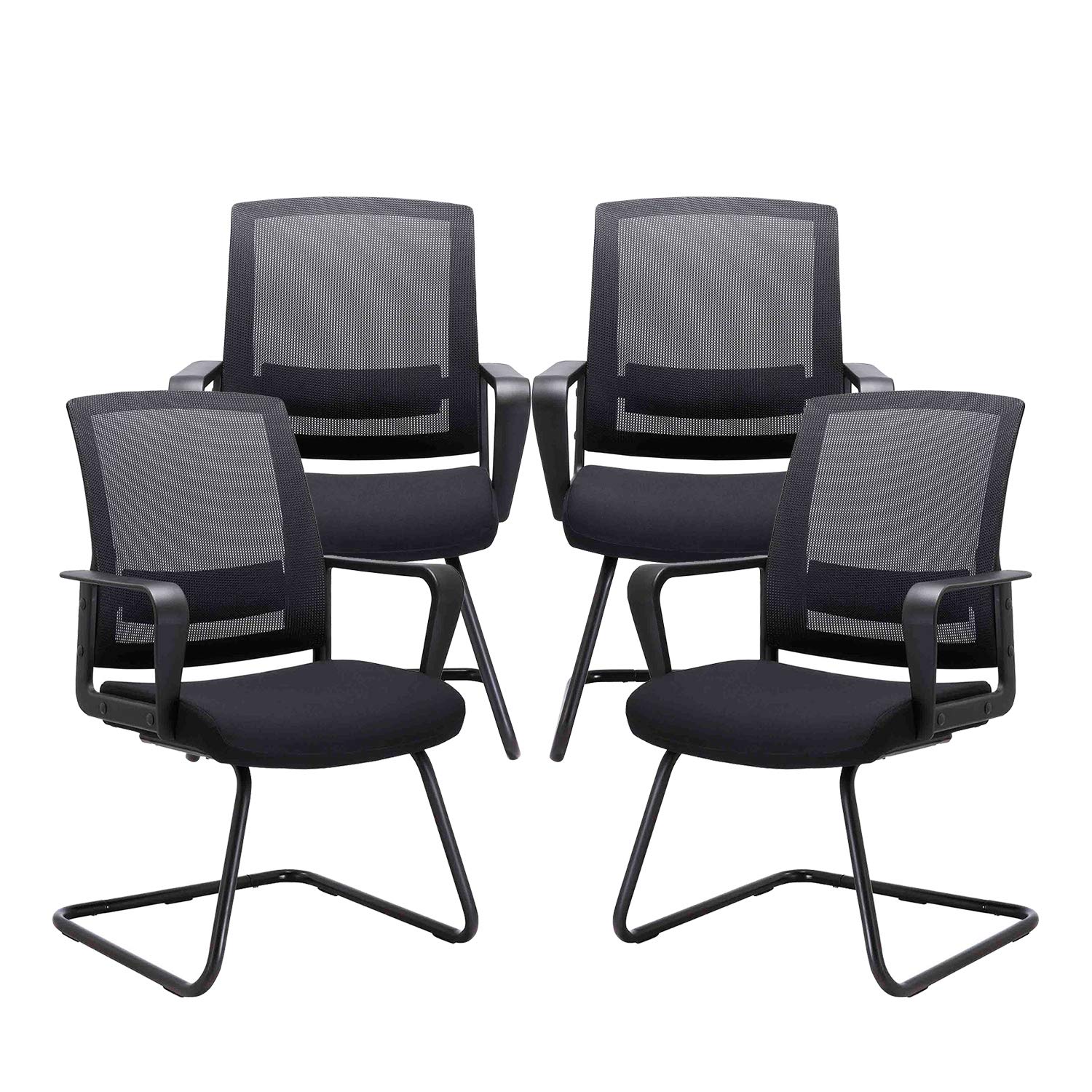 CLATINA Office Guest Chair with Lumbar Support and Mid Back Mesh Space