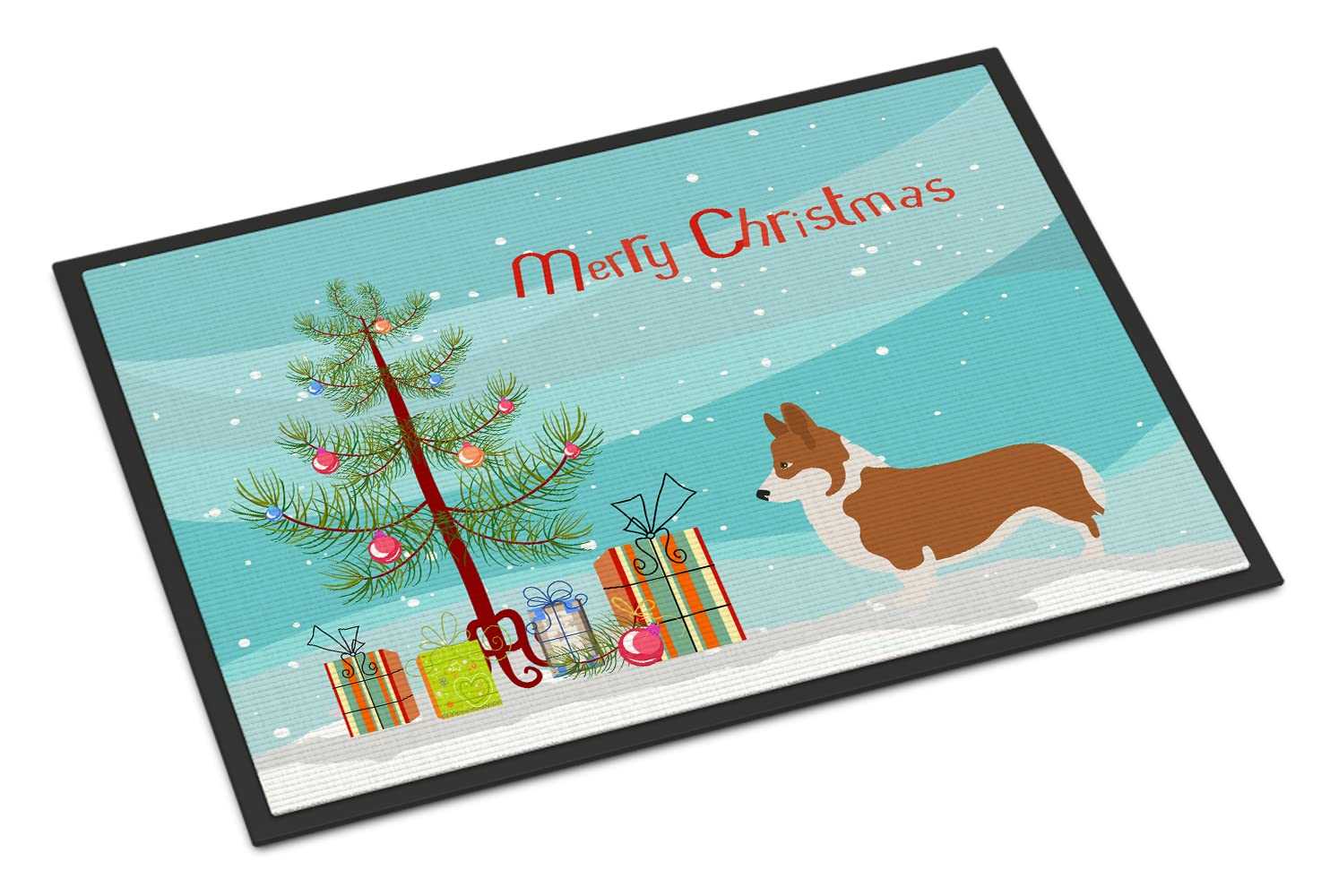 Caroline's Treasures Pembroke Welsh Corgi Christmas Doormat, Felt, Multi Color, 24 x 36