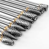 FOTYBEI 10Pcs Tungsten Carbide Rotary Burr Set 1/8 in Shank Dremel Compatible view 1