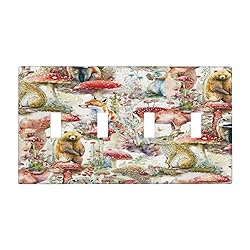 Cartoon Pattern Red Mushroom Quad Toggle Light