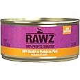 Rawz Natural Premium Pate Canned Cat Wet Food - Made with Real Meat Ingredients No BPA or Gums - 5.5oz Cans 24 Count (Rabbit & Pumpkin)